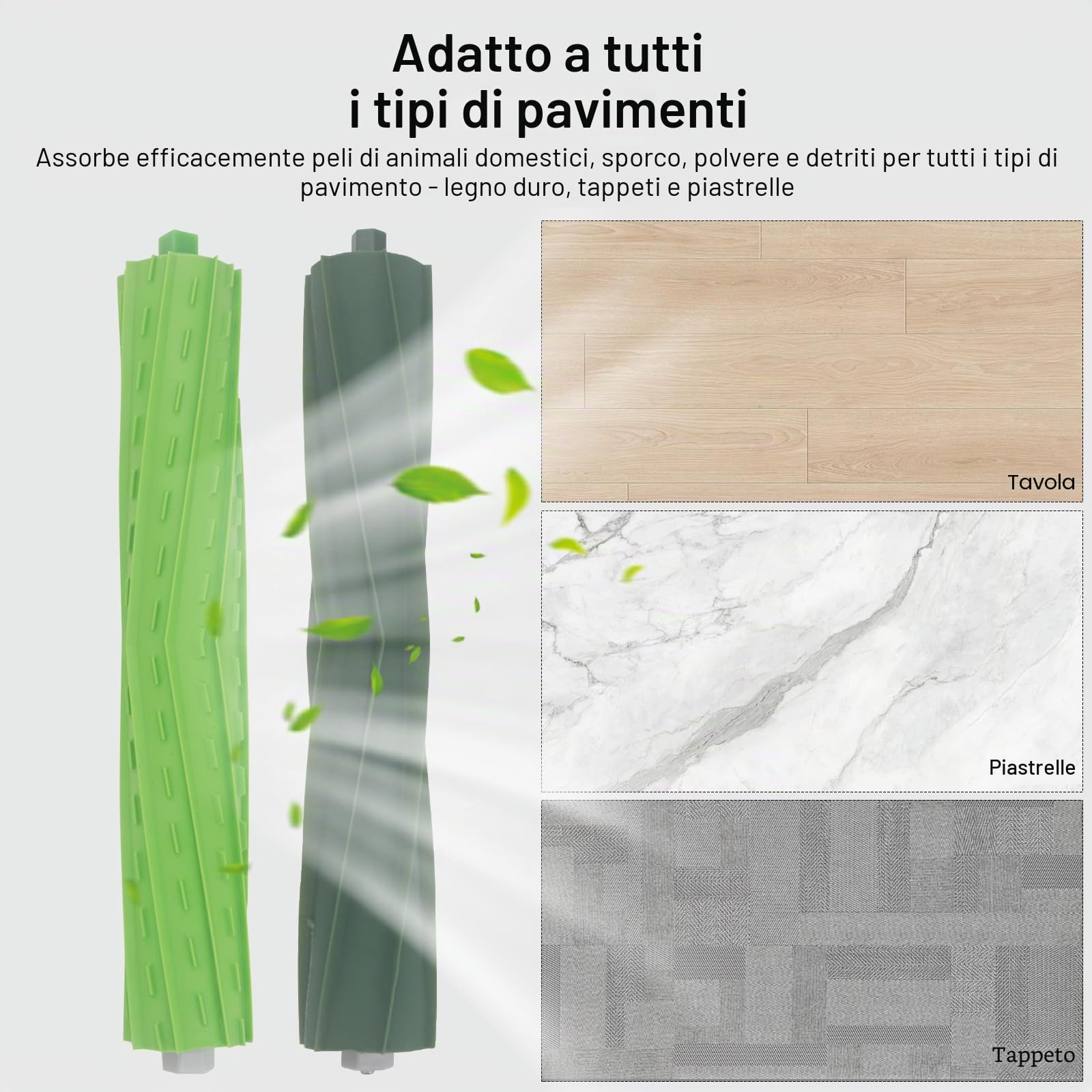 Accessori per robot aspirapolvere iRobot, ricambi per iRobot Roomba Combo 10 Max, j7, j7+, j9+, doppia spazzola a rullo in gomma, 2 spazzole laterali, 2