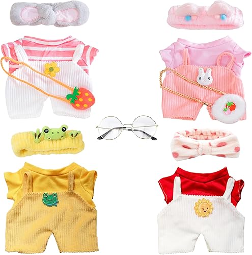LALAFANFAN Duck Clothes Sets 15 Pcs Kawaii Accessories for Cute Plushies Cute Stuffed Animal Glasses and Clothing