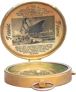 Vintage Brass Compass Marine Decorative Nautical Unique Titanic lid Compass Boat Direction Devices Navigational Instrument Maritime Gift