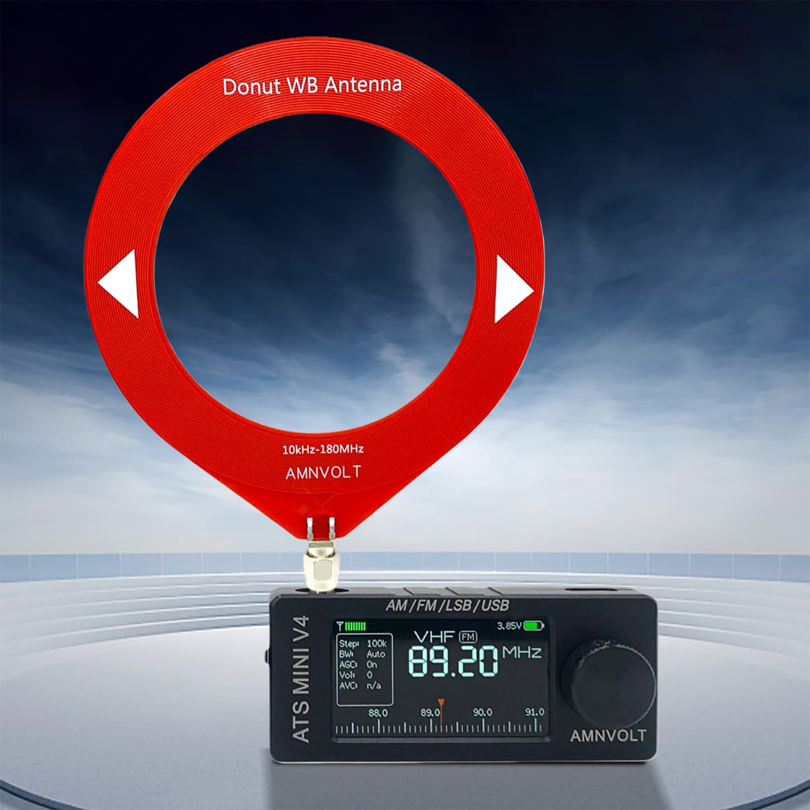 AMNVOLT V4 ATS Mini Radio Pantalla IPS Si4732 DSP Radio Receptor Am FM (Metal) (StyleB)