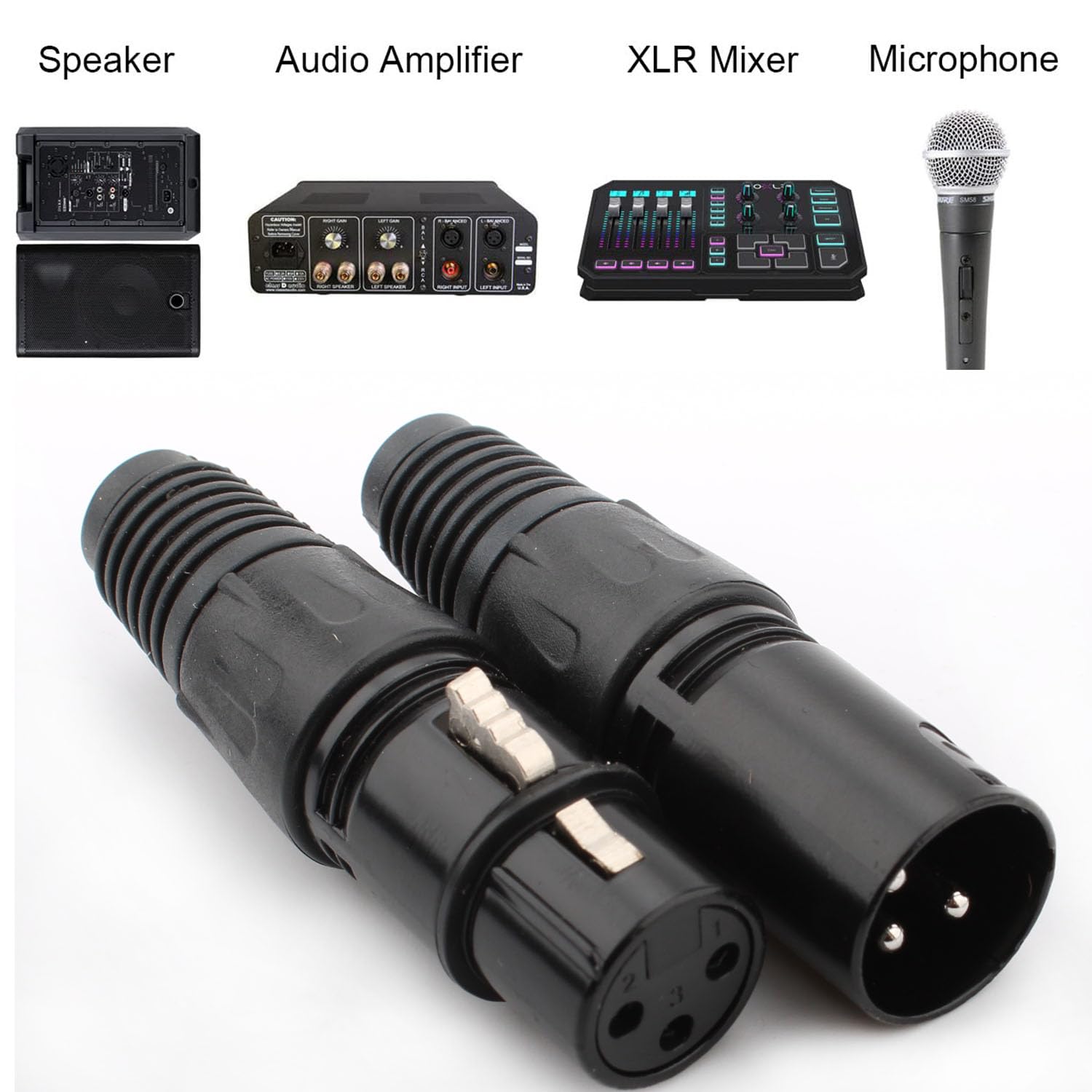 RUNCCI-YUN 12 Pièces Connecteur XLR 3 Broches à Souder - Prise de Câble Micro Audio Microphone avec Connecteurs Mâle/Femelle (6 Mâles et 6 Femelles)
