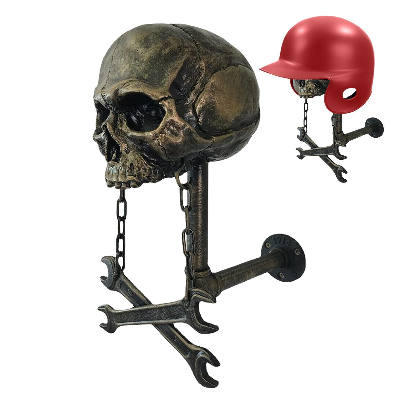 Skull Helmets Display,Skull Head Helmets Holder | Motorcycle Helmets Rack, Resin Crafts Skull Helmets Holder, Helmets &