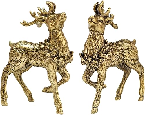 Miniatura 12 de 2 piezas de decoración de estatua de elefante de latón pequeña, mini figuras retro de animales de cobre para el hogar, adornos de decoración