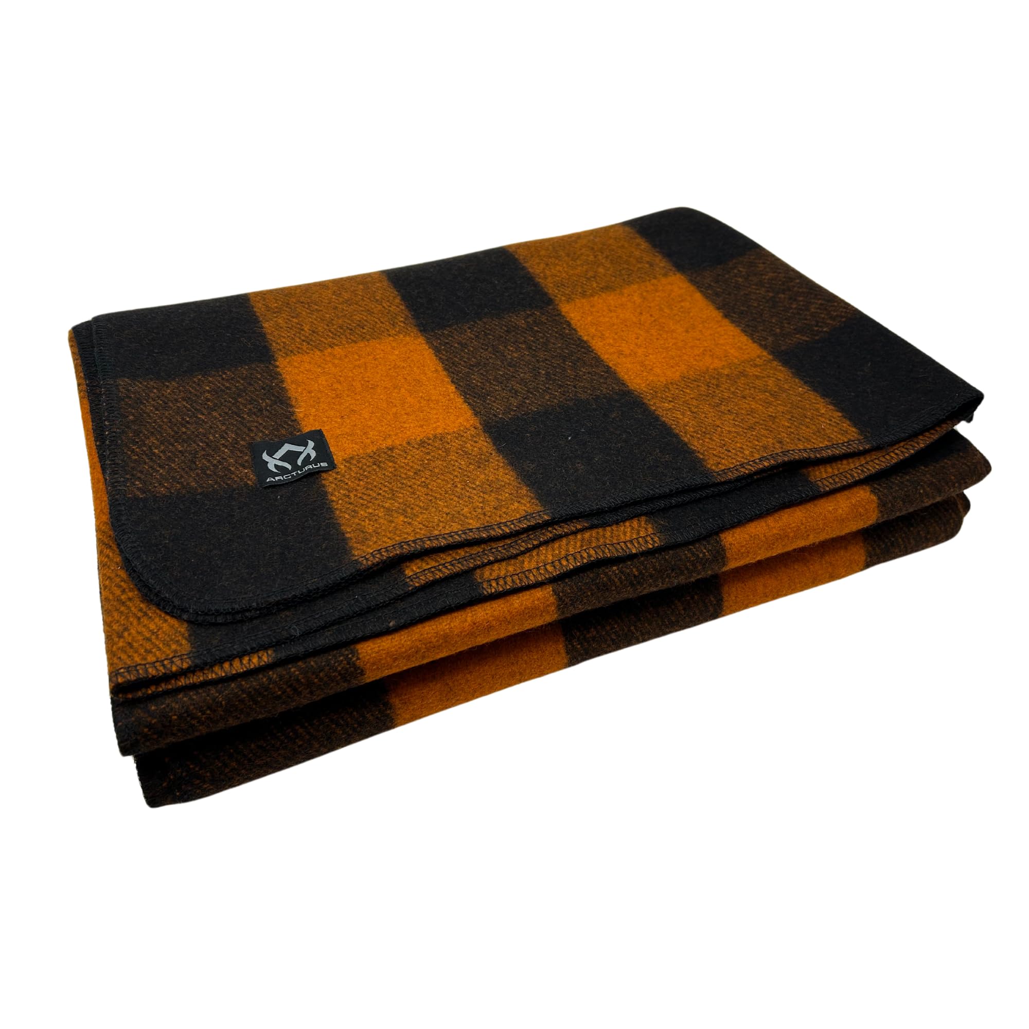 Arcturus Backwoods - Coperta in lana, 2 kg, calda, pesante, lavabile, grande, ideale per campeggio, attività all'aperto, kit di sopravvivenza e di emergenza (bufalo arancione)
