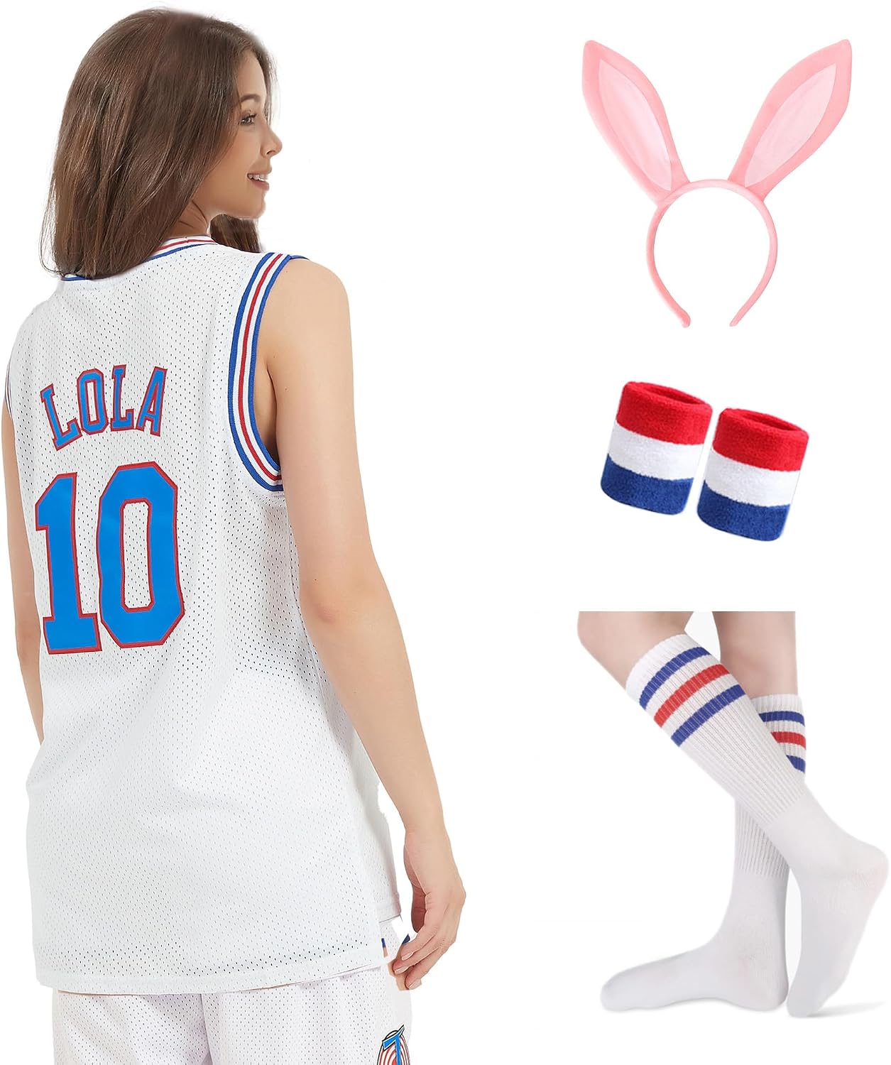 Men's Basketball Jersey Lola 10 Bugs 1 Space Movie 90S Hiphop Clothing Shirt for Cosplay