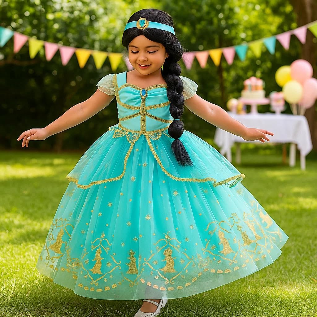 Girls Princess Aurora Costume Dress Pink Sleeping Beauty Outfits Dress up Clothes for Party Birthday