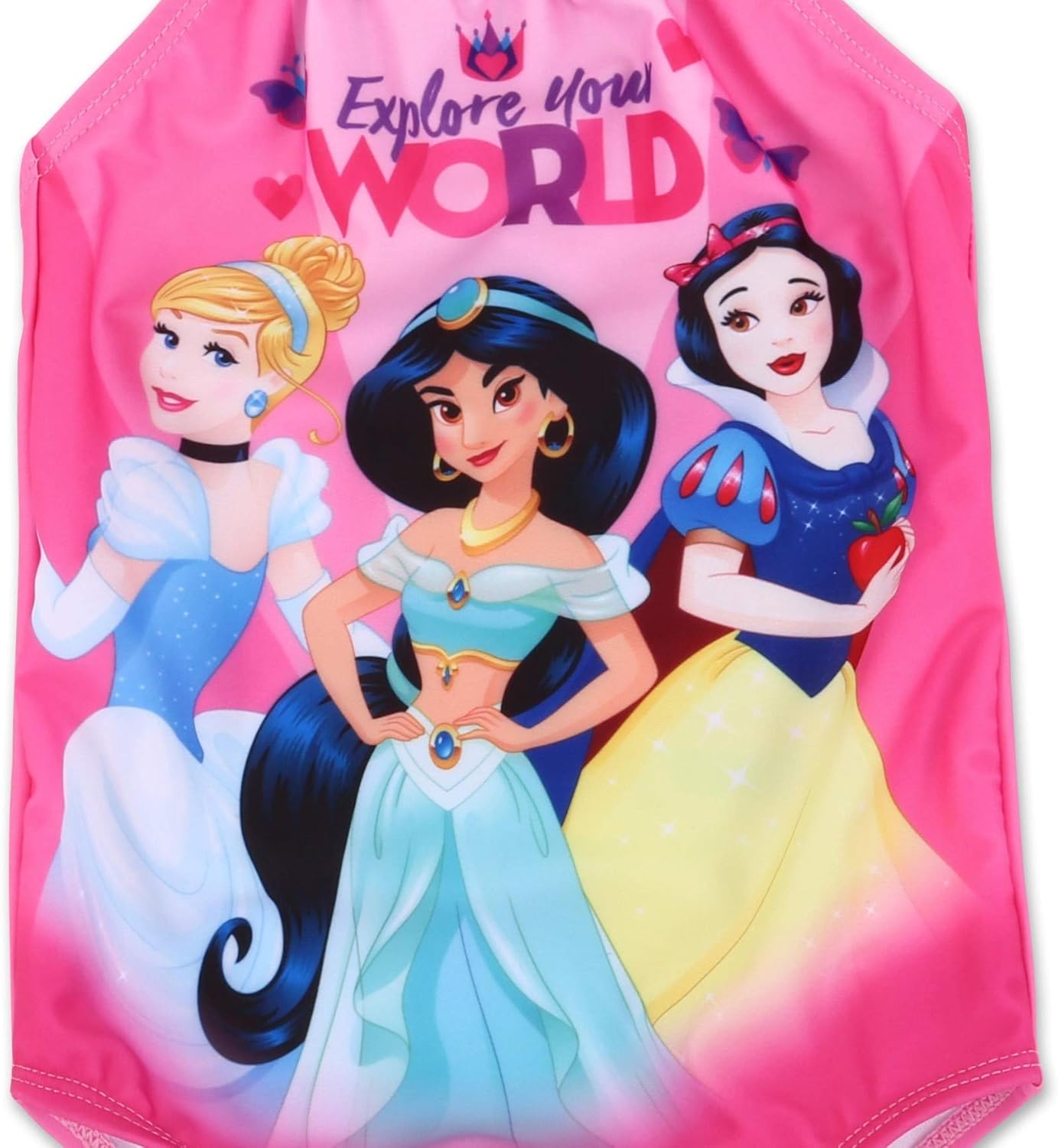 Disney Princess Cinderella Jasmine Snow White Toddler Girls One Piece Bathing Suit Pink 2T - Image 5