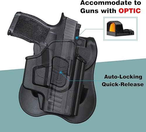 Miniatura 5 de Funda para pistola compatible con Sig Sauer P365, Sig P365XL, Sig P365 SAS, Sig P365X (no para P365X MacroRomeoZero), funda OWB, retención ajustable