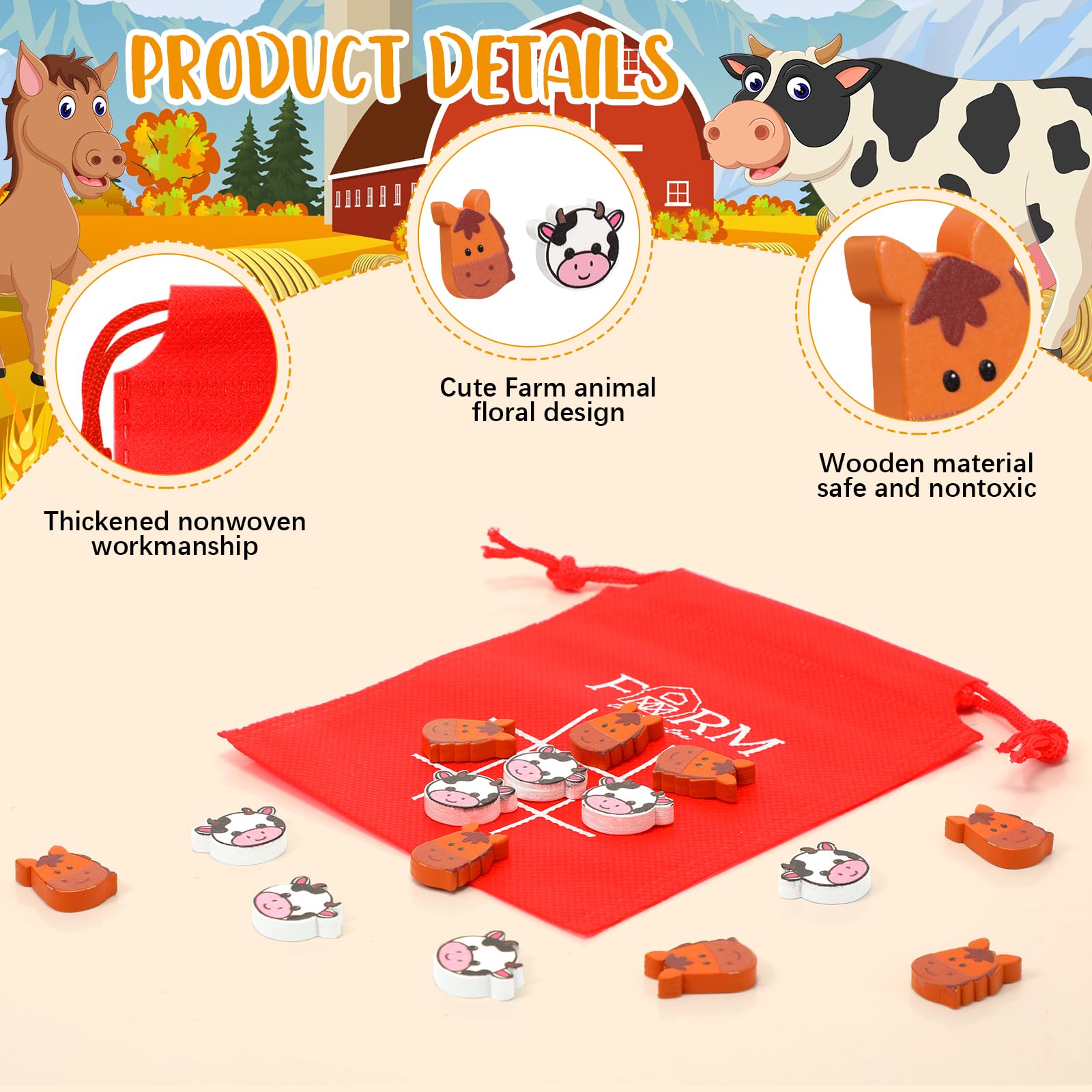 Party Favor Bags Bulk Pack Of 30 Felt Tic Tac Toe Games Perfect