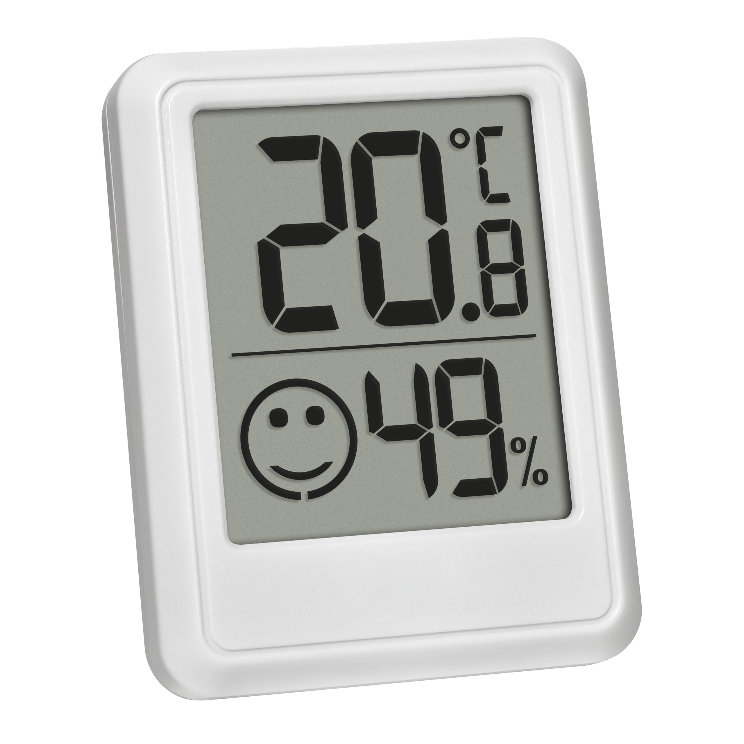 TFA Dostmann Petit hygromètre numérique d'intérieur, 30.5060.02, thermomètre d'ambiance, humidimètre, mesure l'humidité et la température, pour contrôler le climat ambiant, pile incluse, blanc