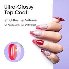 Gellen 4 in 1 Nail Glue Gel and No Wipe Gel Top Coat for False Nail Tips & Acrylic Nails & Clear Press on Nails, 18ML Long Lasting Nail Gel Kit, Home Salon Manicure Set