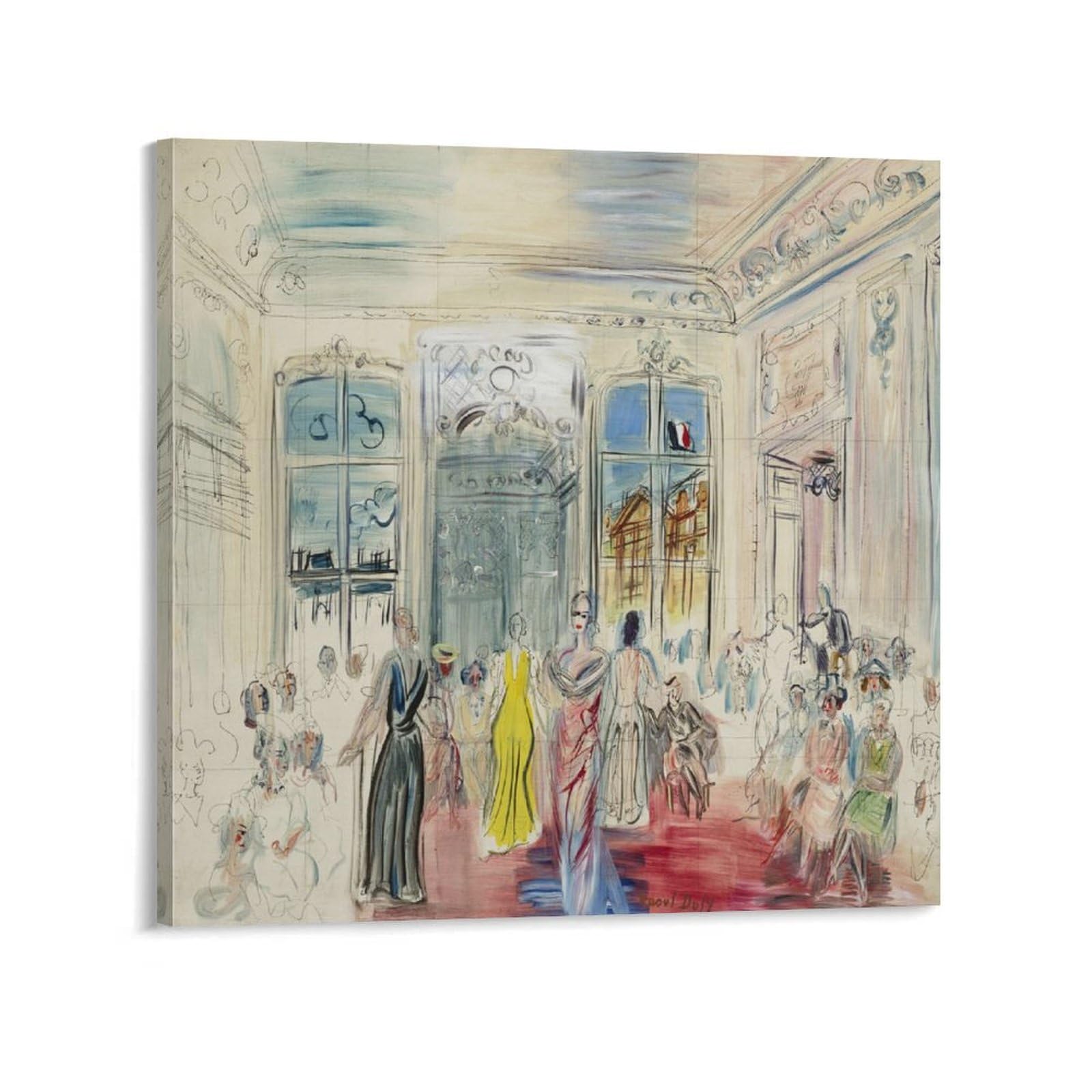 KLAGCBDF Raoul Dufy Une Présentation Chez Schiaparelli Posters Wall Art Painting Canvas Prints Decor Poster Artworks 20x20inch(50x50cm)