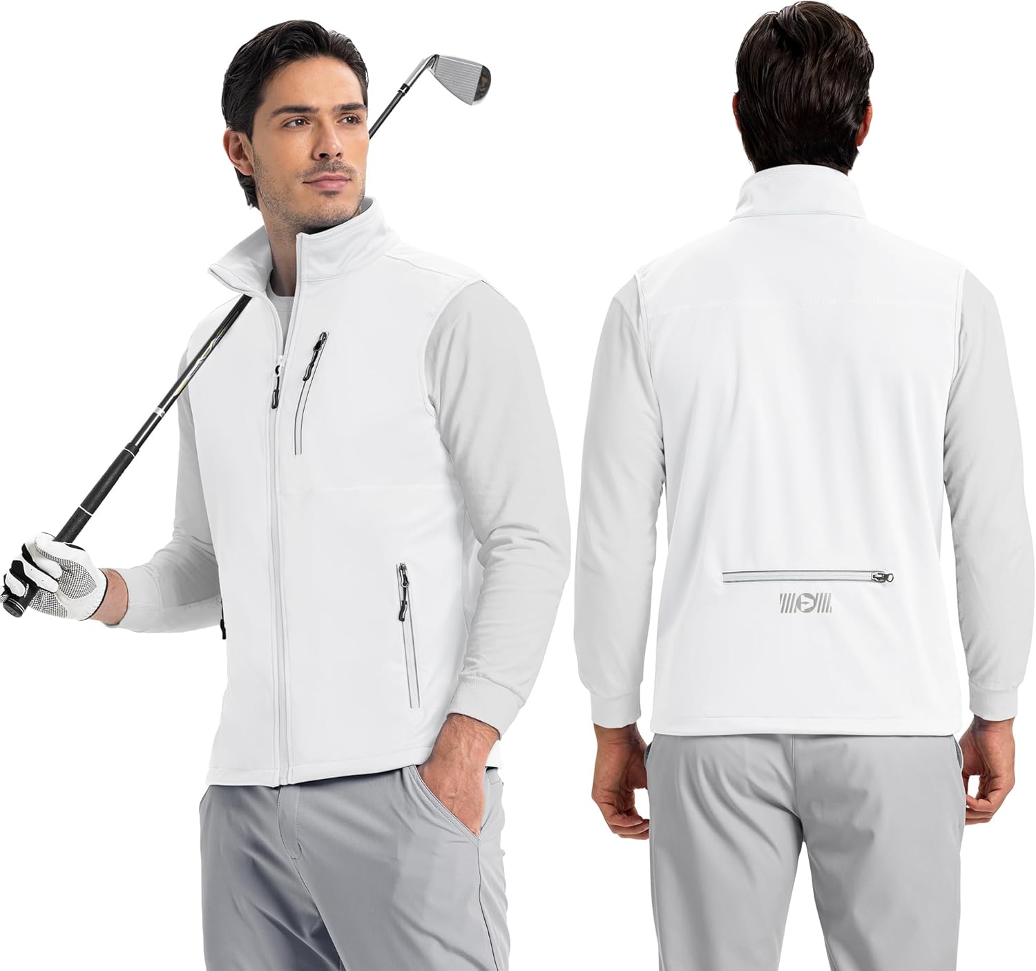 Outdoor Ventures Men's Windproof Softshell Vest Outerwear Lightweight Sleeveless Jacket for Running Golf Hiking Travel - Image 2