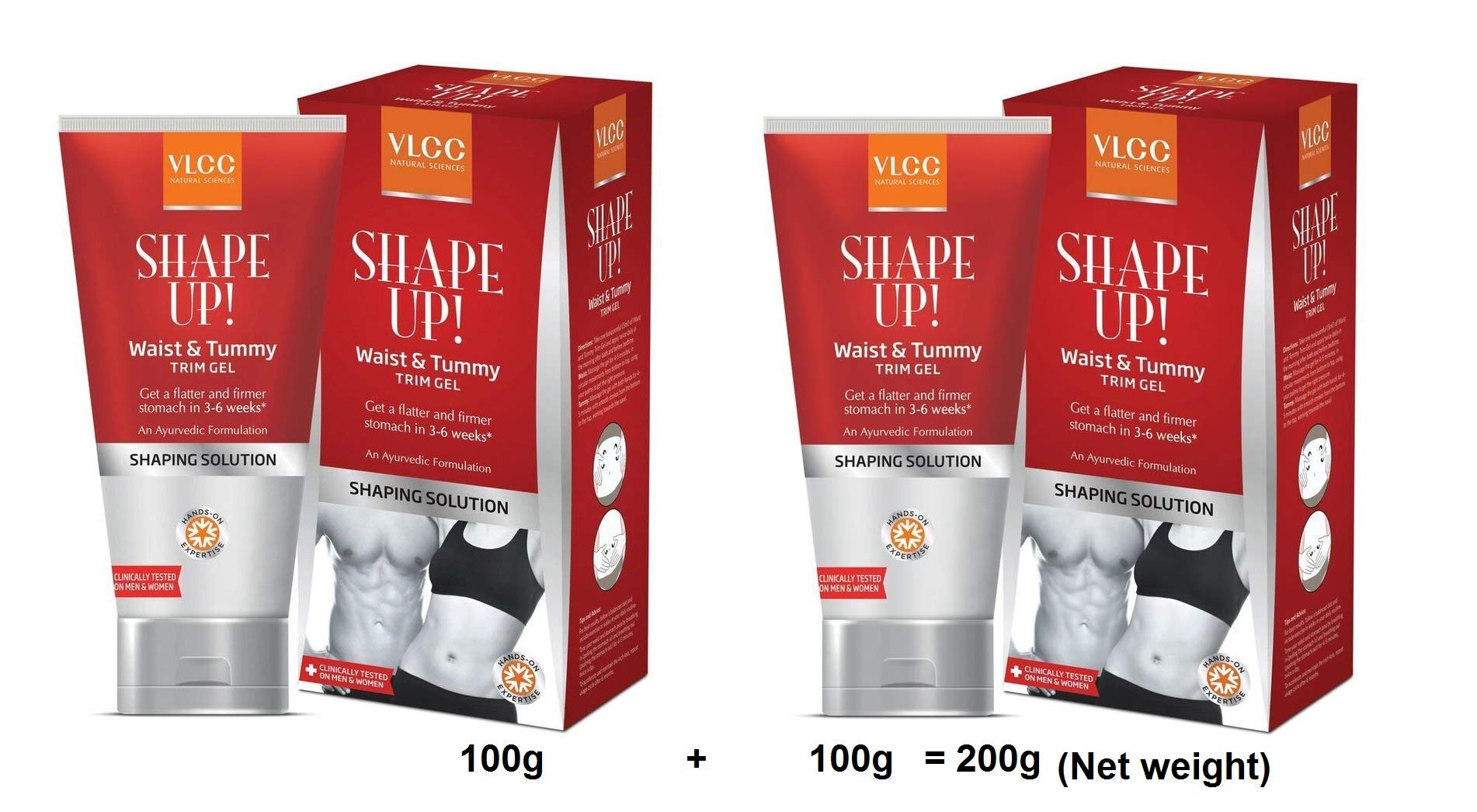 VLCC Shape Up Waist and Tummy Trim Gel (200 g) Pack of 2