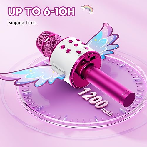 Miniatura 5 de Regalo de cumpleaños para niñas de 3, 4, 5, 6, 7, 8, 9, 10 años de edad, juguete de micrófono de karaoke de unicornio para cantar, perfecto 2023,