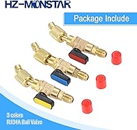 Vista 7 de Válvula de bola refrigerante de aire acondicionado 1/4 '' SAE, adaptador de válvula de bola de cierre en ángulo HVAC de latón para sistema mini