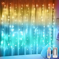 Vista 19 de suddus Luces de Cortina para Dormitorio, 90 Luces LED de Cadena Colgantes para Exteriores, Luces de Cortina de Hadas para Interiores para Navidad