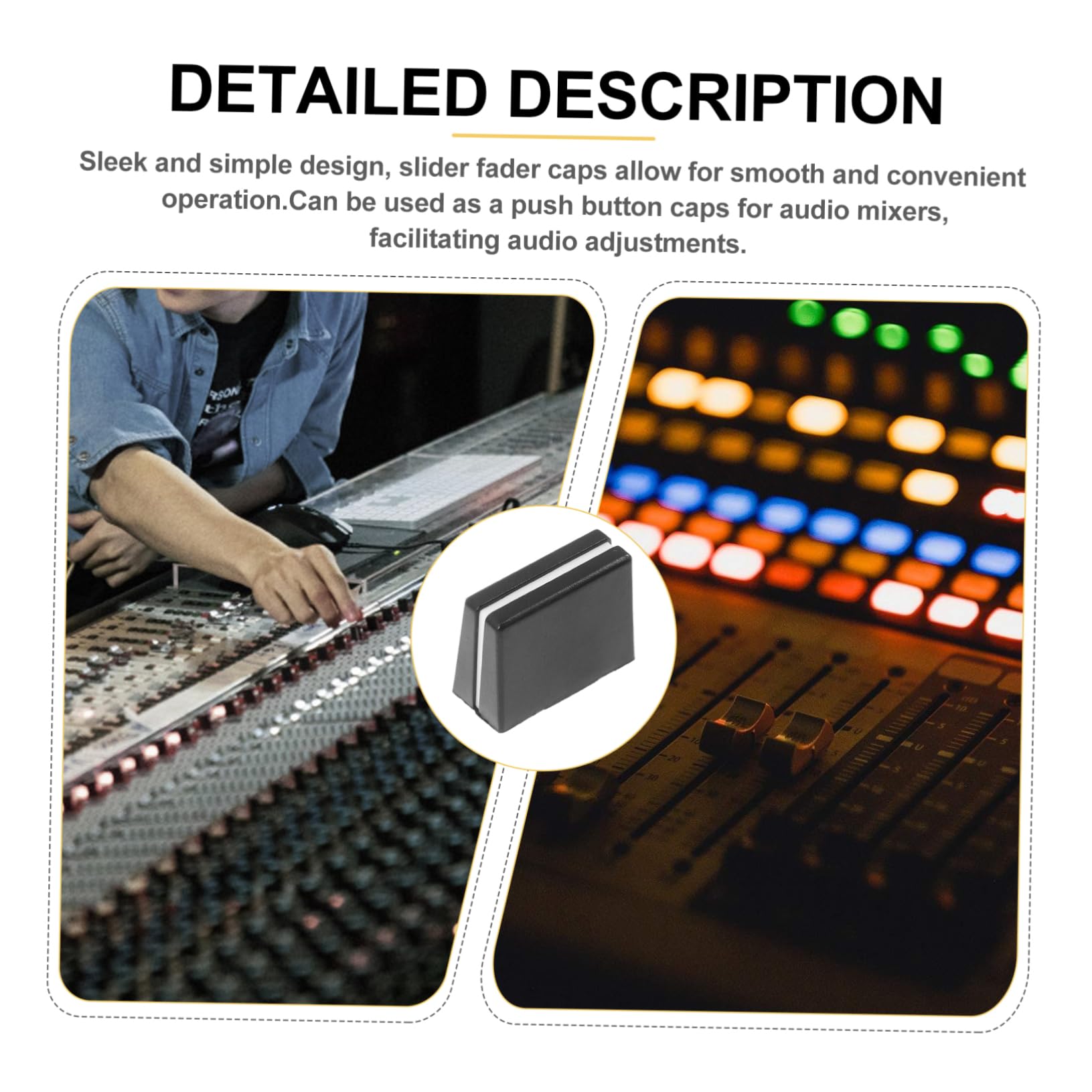 Capuchons De Fader, 30 Pièces Bouton Fader Table De Mixage, Console Mélangeur Curseur, Installation Facile, Pour Le Volume Du Son De l'Éclairage De La Scène, Trou Intérieur 8mm/4mm (5 Couleurs
