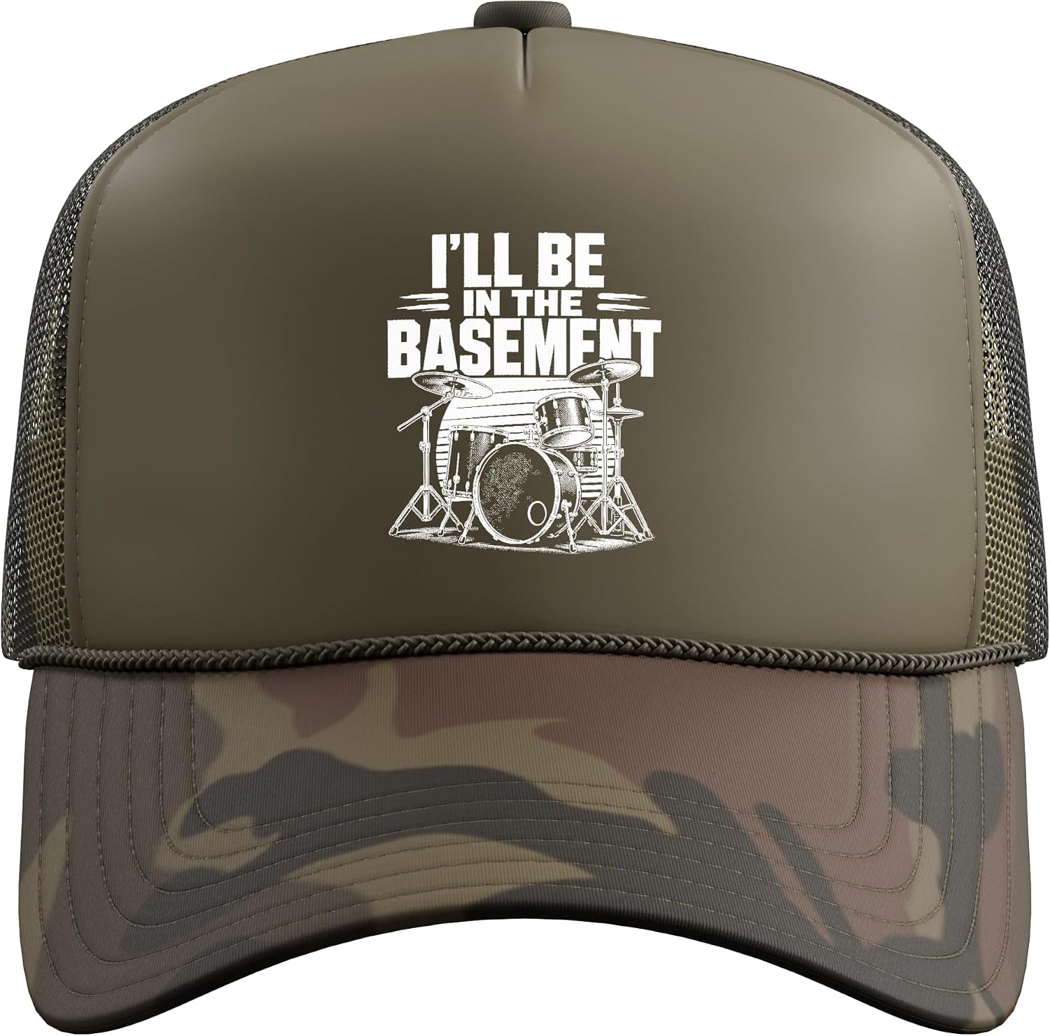 Funny Drummer Percussion Drum Kit Drumming Trucker Hat with Adjustable Mesh Back image 2