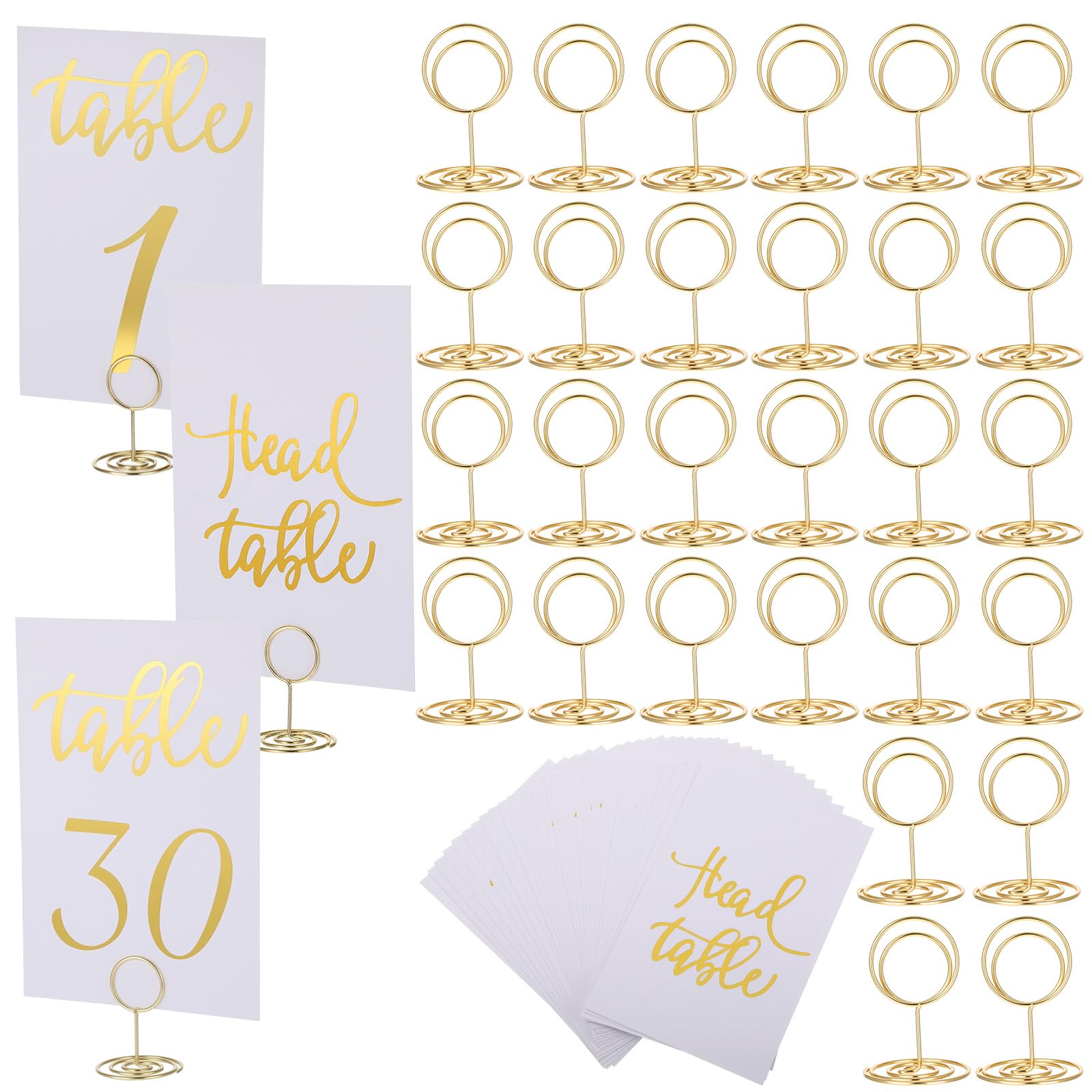 Cartes numérotées 1 à 30 format compact de 5,1 cm avec mini socles de maintien