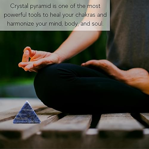 Miniatura 157 de Amazing Gemstone White Agate Snow Quartz Pyramid Crystal Healing Stones - 1" Great Pyramid Figurine of Natural Stone Pyramid for Meditation, Reiki