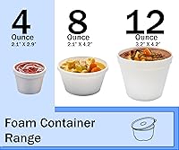Vista 3 de Mr Miracle Tazón de espuma con tapa para alimentos fríos y calientes, recipiente de sopa desechable de 4 onzas con tapa ventilada, ideal