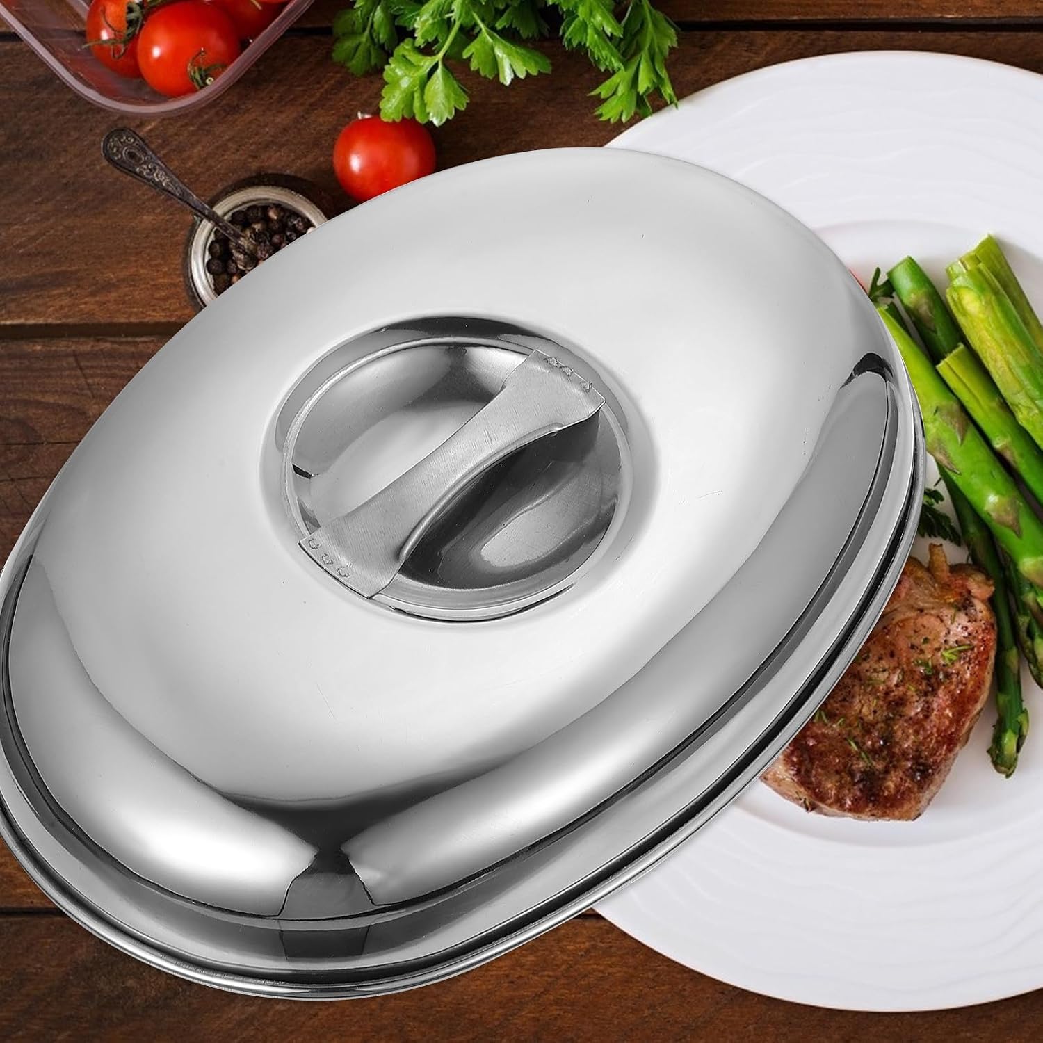 Stainless Steel Food Cover for Serving Dish, Silver Bug Protection