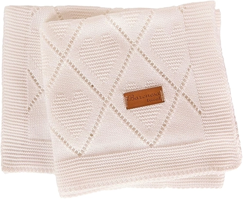 Manta Bebe Menina Tricô Cobertor Bebê Menino Antialérgico Premium (Branco)