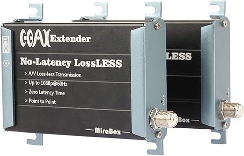 Mirabox Extensor coaxial HDMI sobre cable coaxial RG59RG-6U individual con conectores coaxiales RF tipo F, soporte 1080P 984.3 ft 984 pies sin