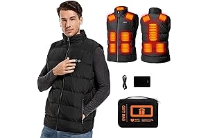 Heated Puffer Vest for Men, Rechargeable Waterproof Heating Vest with 16000mAh Battery Pack