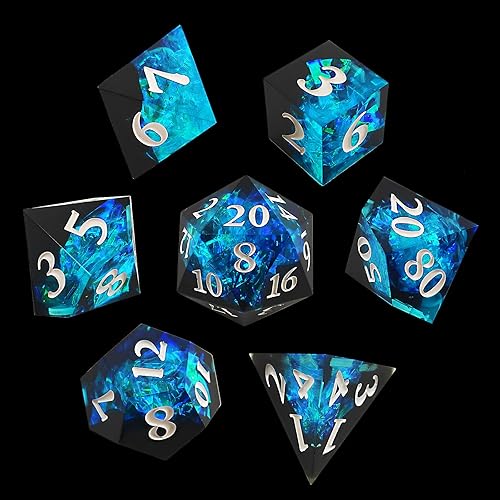 DND - Juego de 7 dados de resina poliédricos D&D con borde afilado para Dungeons and Dragons RPG MTG juego de mesa, color flor