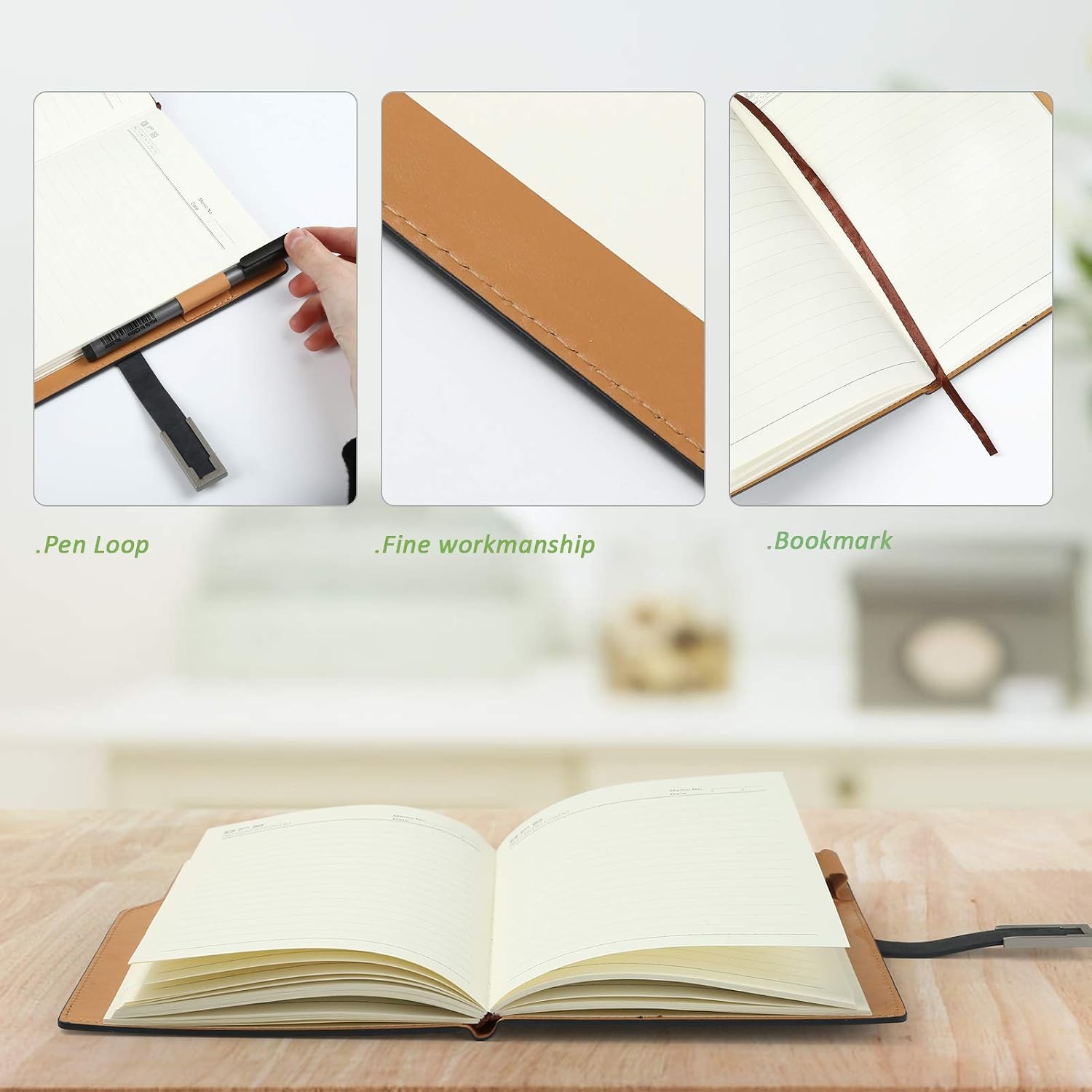 Kesoto Ruled Hardcover Executive Writing Notebook - A5 Lined Journal with Pen Loop & Magnetic Buckle, 192 Pages, 8.2 x 5.8 in, Matte Leather, Grey
