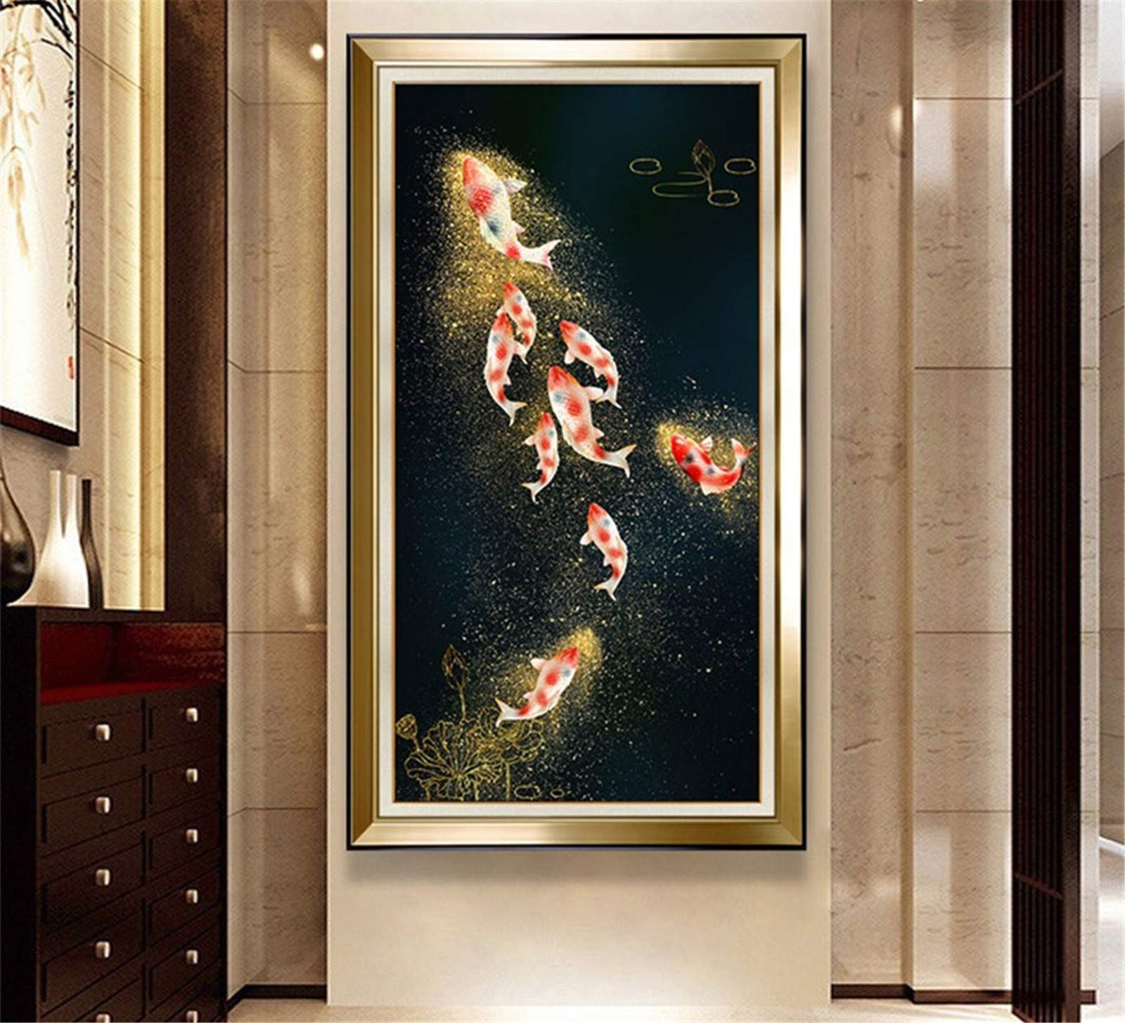 Broderie diamants 5D avec strass ronds kit complet peinture diamant grand format poissons
