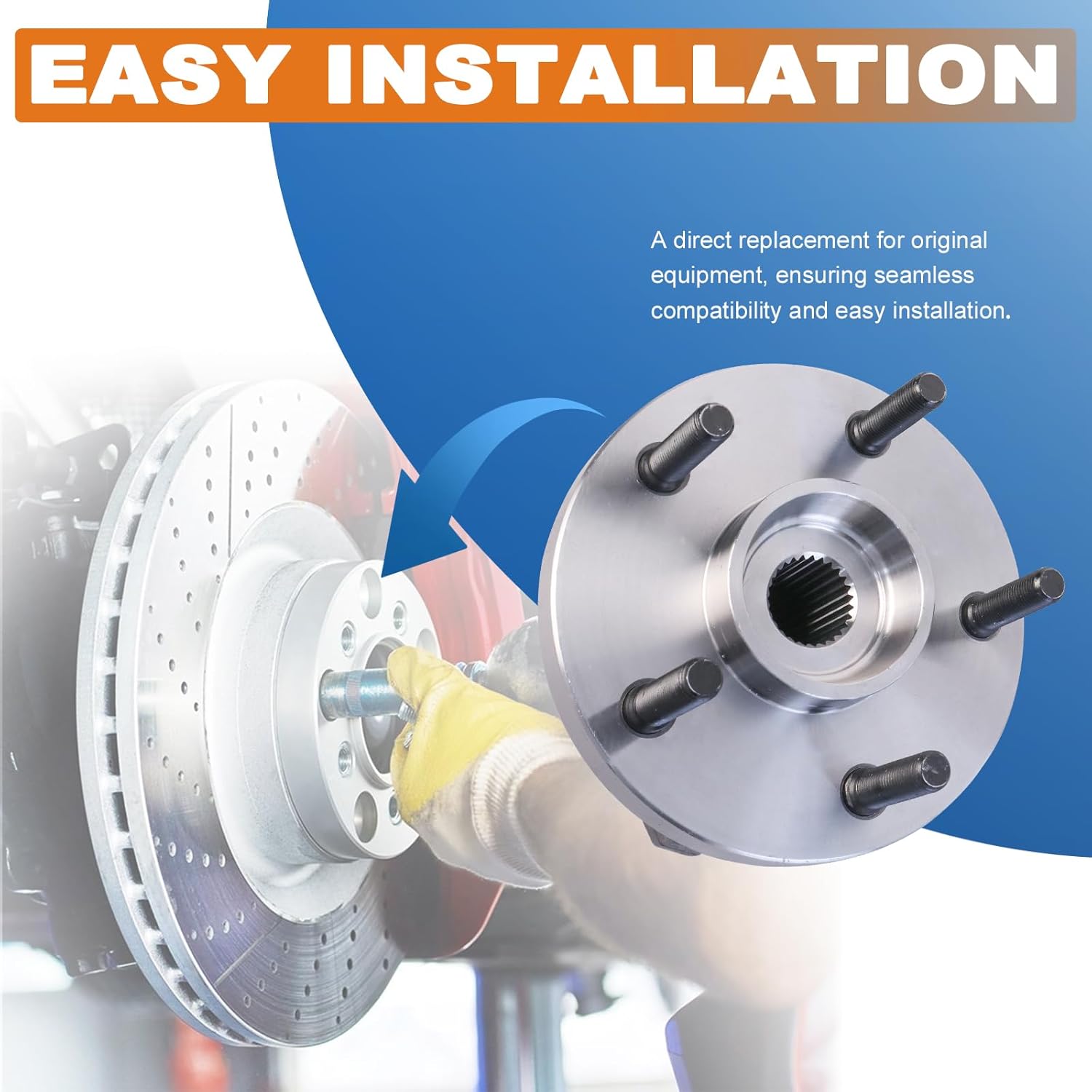 KUIPERAUTO 513159 Pair Front Wheel Hub Bearing Assembly Compatible with 1999 2000 2001 2002 2003 2004 Jeep Grand Cherokee 4.0L 4.7L 5 lugs Non-ABS