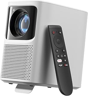 Emotn N1 Netflix Mini Projector with officially licensed native 1080p Full HD, auto focus, auto keystone correction, 120-inch image, Dolby audio (White)