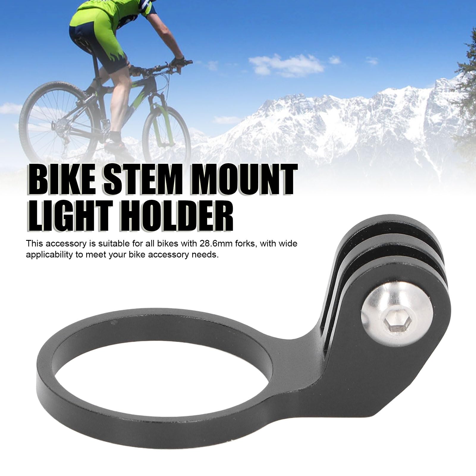 Stem Mount Light Holder Aluminum Polished Angle Adjustable Stem Action Camera Mount for Outdoor Cycling