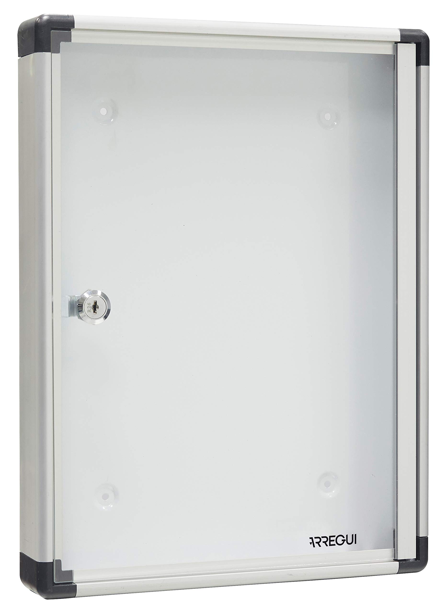 Arregui PAN52 Bacheca porta avvisi/pubblicitá in alluminio e metacrilato con capacità per 1 foglio DIN A4, argento