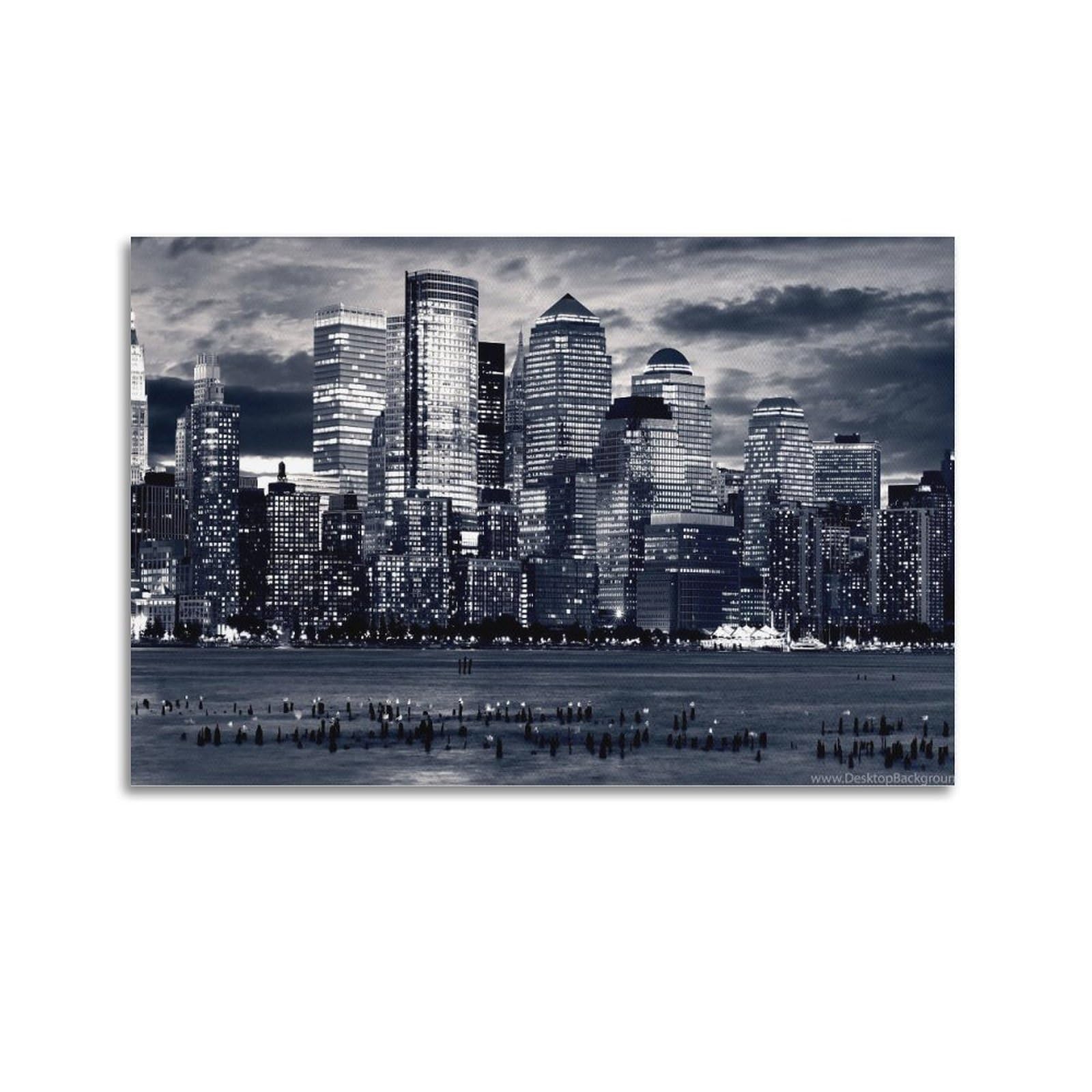 Mitin City Poster Philadelphia Skyline Decorative Painting Canvas Wall And Art Picture Family Bedroom Decor 12X18inch(30X45cm)