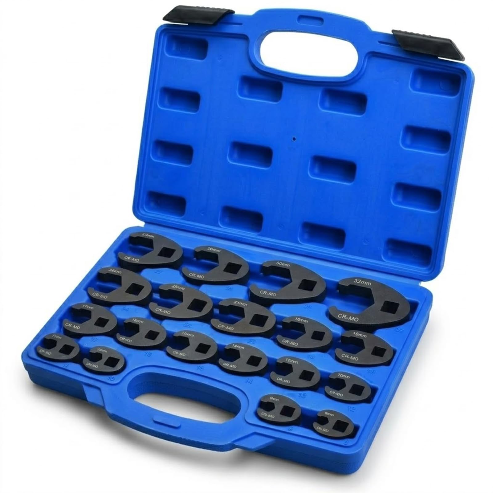 19PCS Crowfoot Spanner Set 8-32mm, 3/8" & 1/2" Drive Metric Wrenches