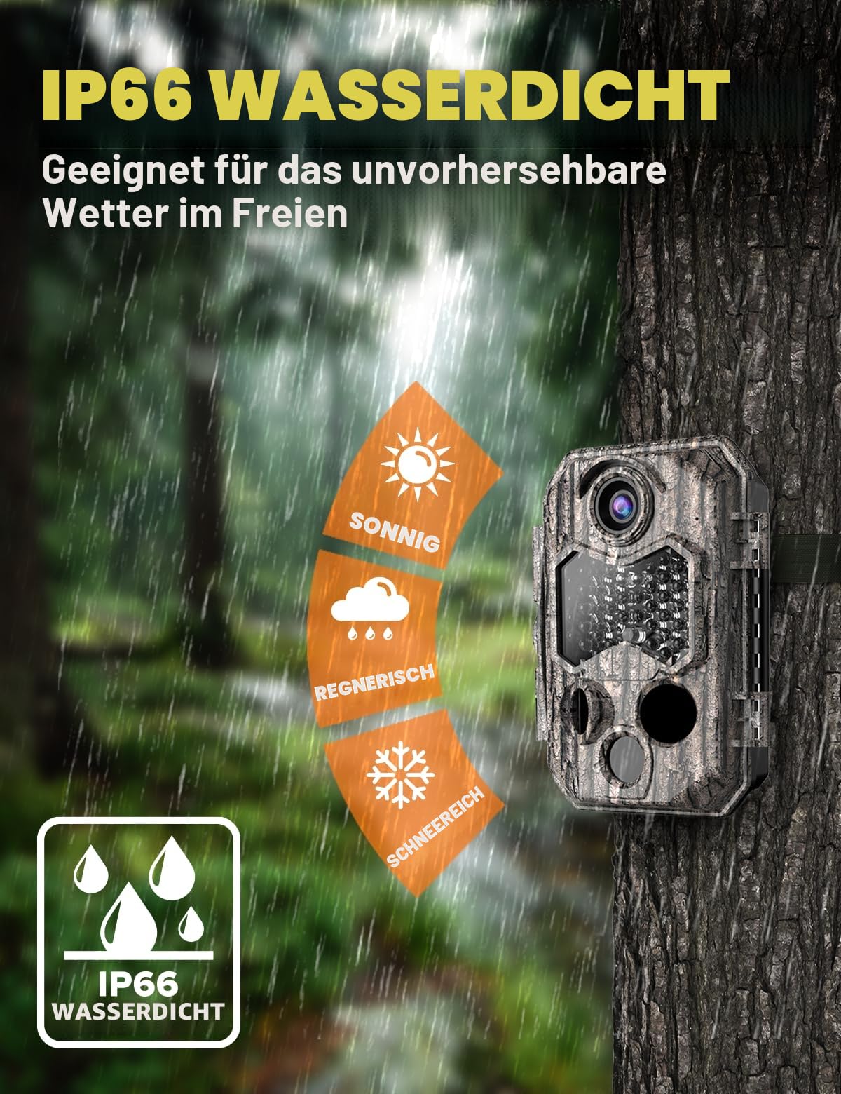Wildkamera mit Handyübertragung App, 84MP 4K WLAN Wildkamera mit 8 AA-Batterien, 130 ° Weitwinkel Wildtierkamera mit Bewegungsmelder Nachtsicht, 32GB Speicherkarte, IP66 Wasserdicht