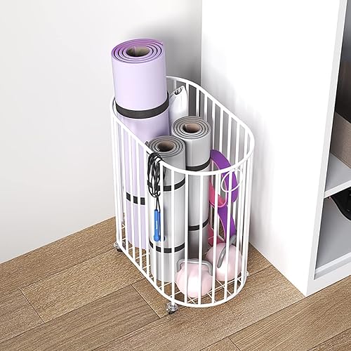 Miniatura 3 de Easyars Estantes de almacenamiento de metal para esterilla de yoga, cesta profunda de almacenamiento de gimnasio en casa, organizador de