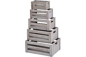 KMwares Set of 5 Vintage Wooden Crates