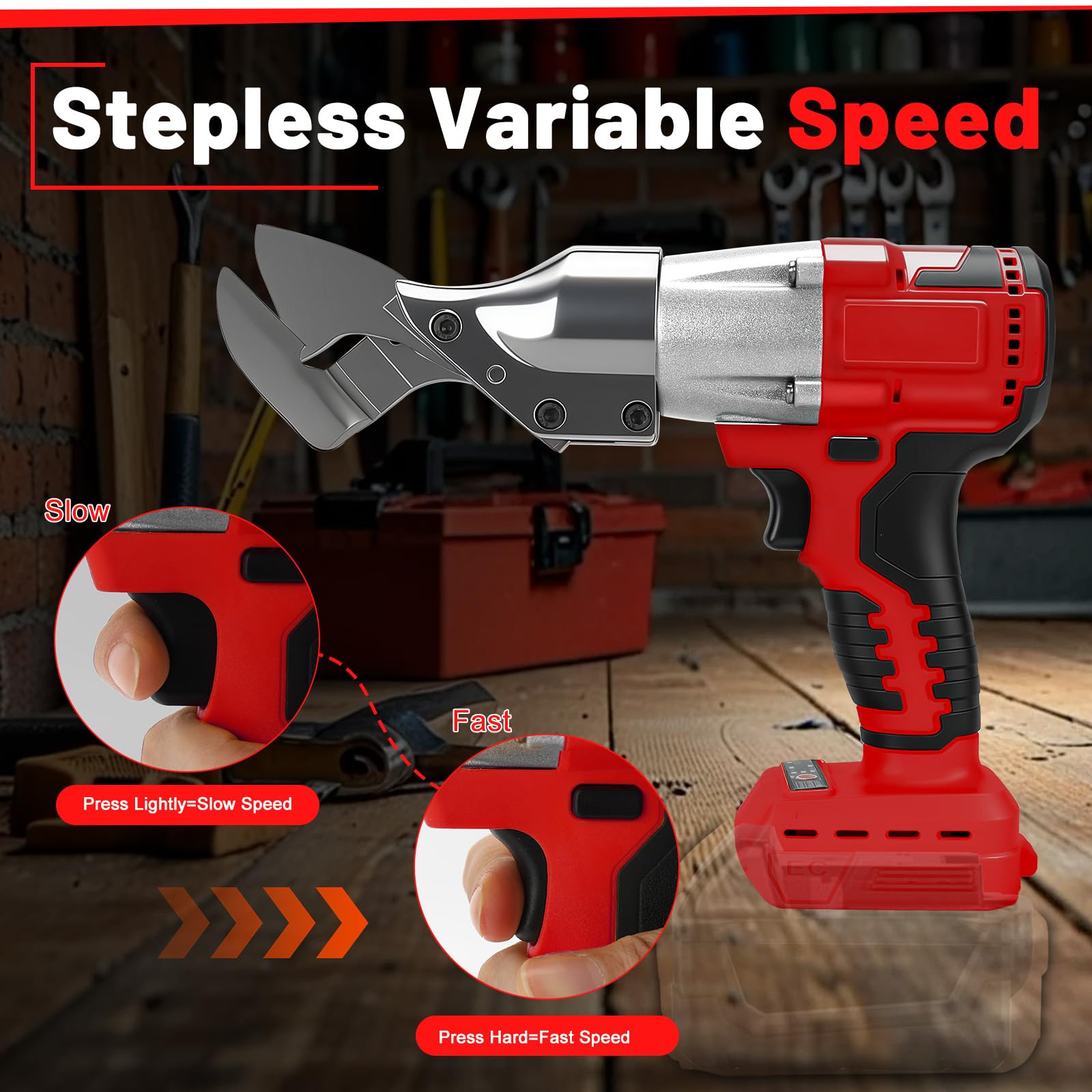 Cesoie per Lamiera senza fili compatibili con Milwaukee M18 18V batteria, testa rotante a 360 gradi max. 2 mm, Forbici Elettriche senza spazzole per lamiere, PVC (senza batteria)