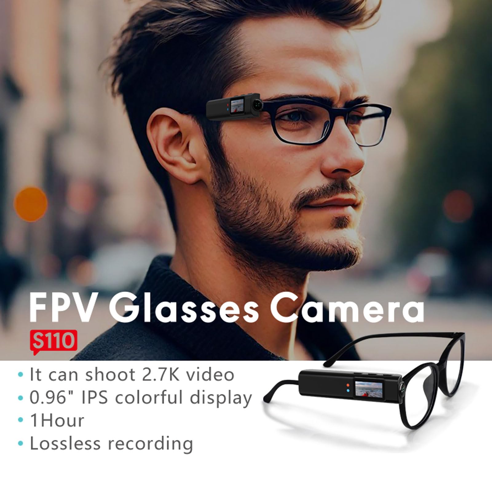 Asixxsix 2,7K FPV-Brille, Kamera-Videobrille