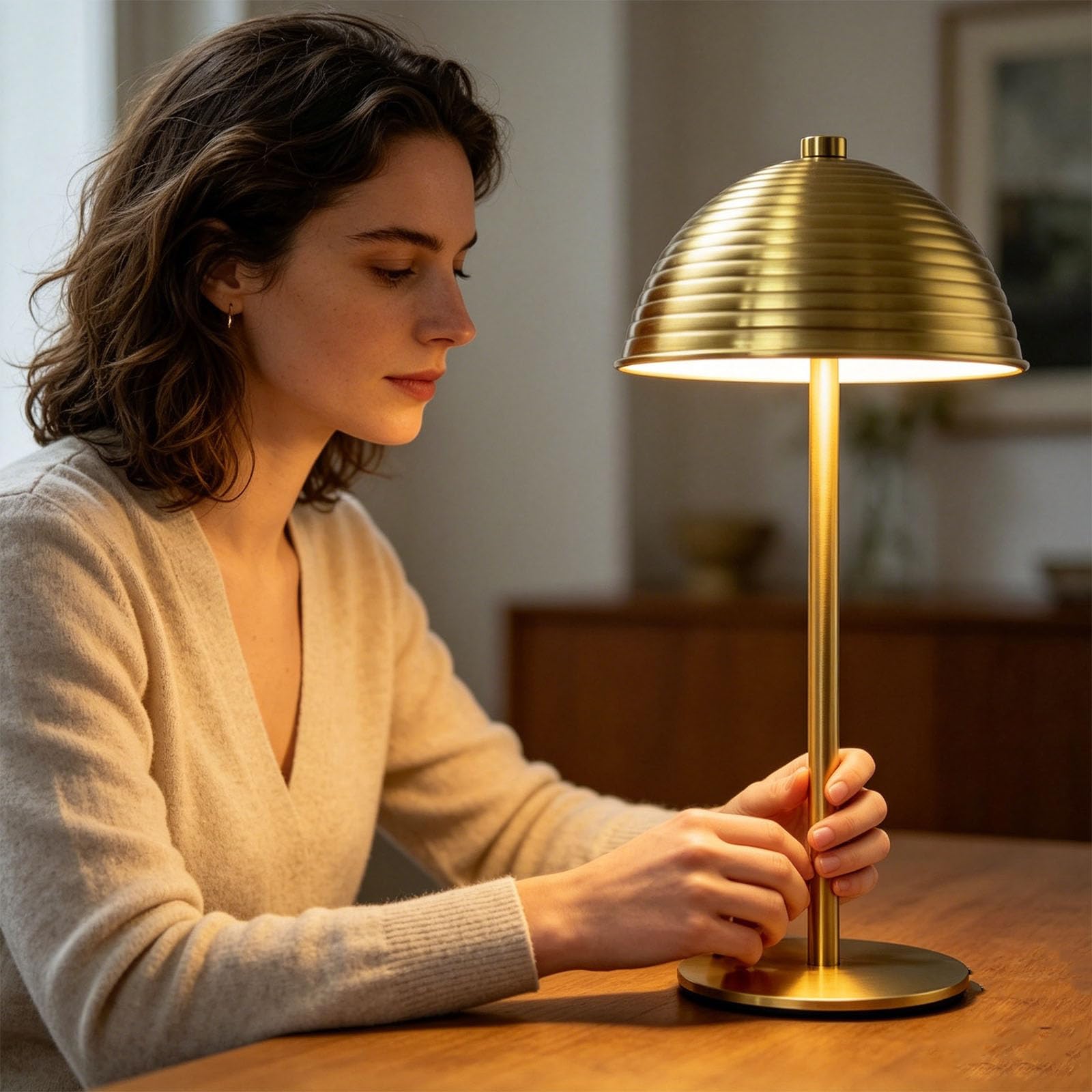 Lampada da comodino alla senza fili con modalità, Black