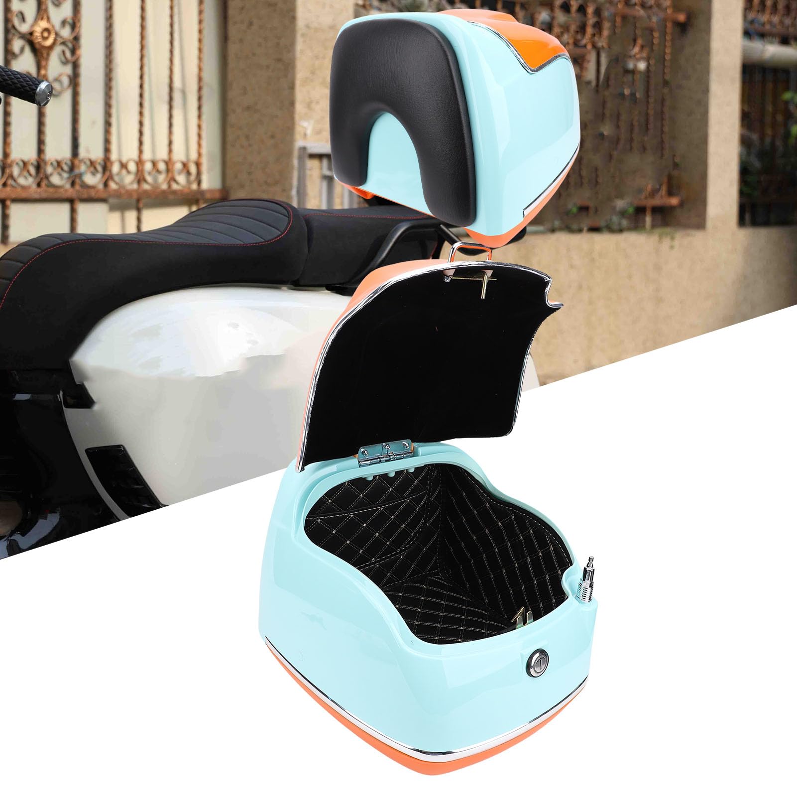 Amazon | Luocute レトロなオートバイのテールボックス、38Lのトップ