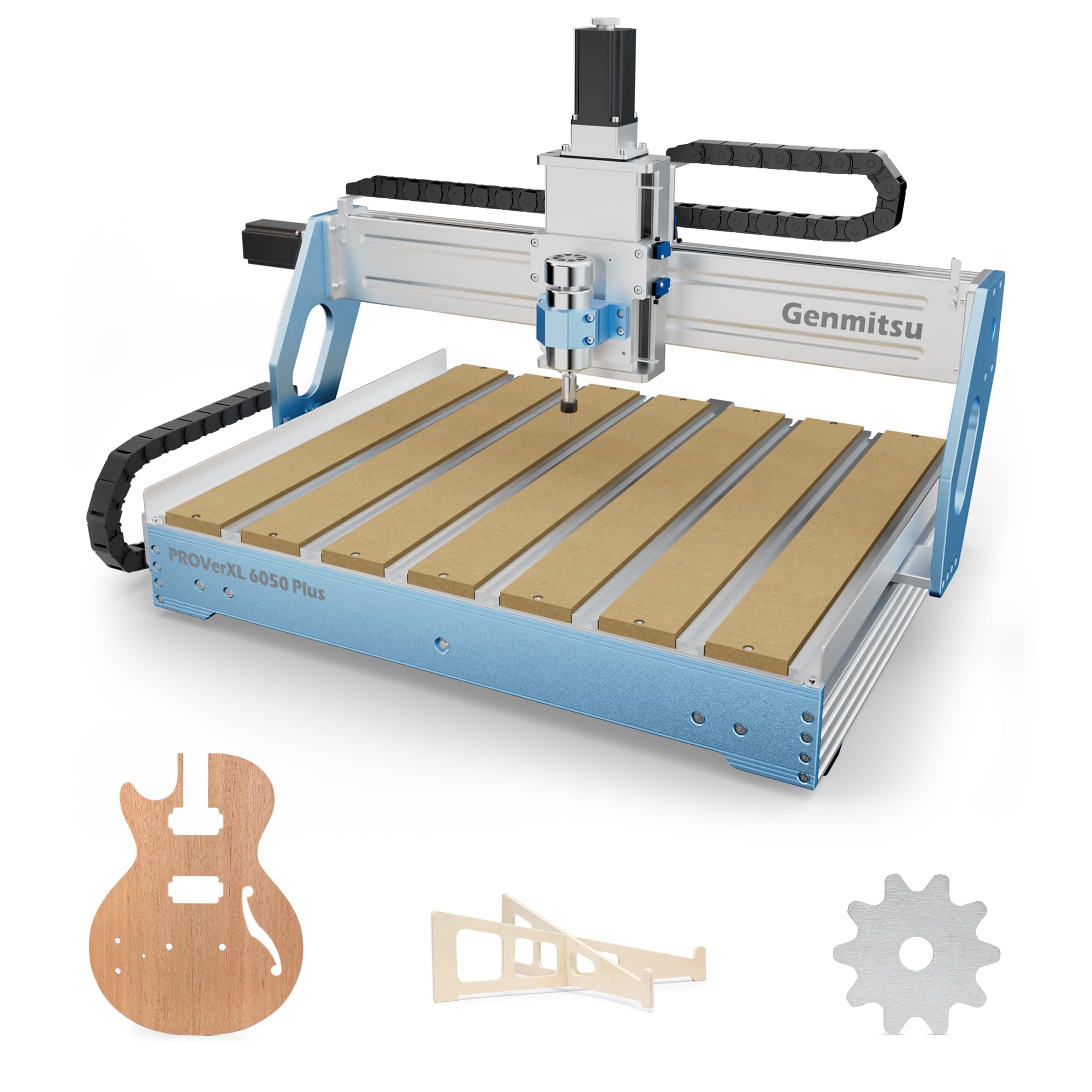 Genmitsu CNC-Machine PROVerXL 6050 Plus for Metal Wood Acrylic, 3 Axis CNC Engraver with MDF Carving, GRBL Control, Hybrid Table, Working Area 600x500x115mm