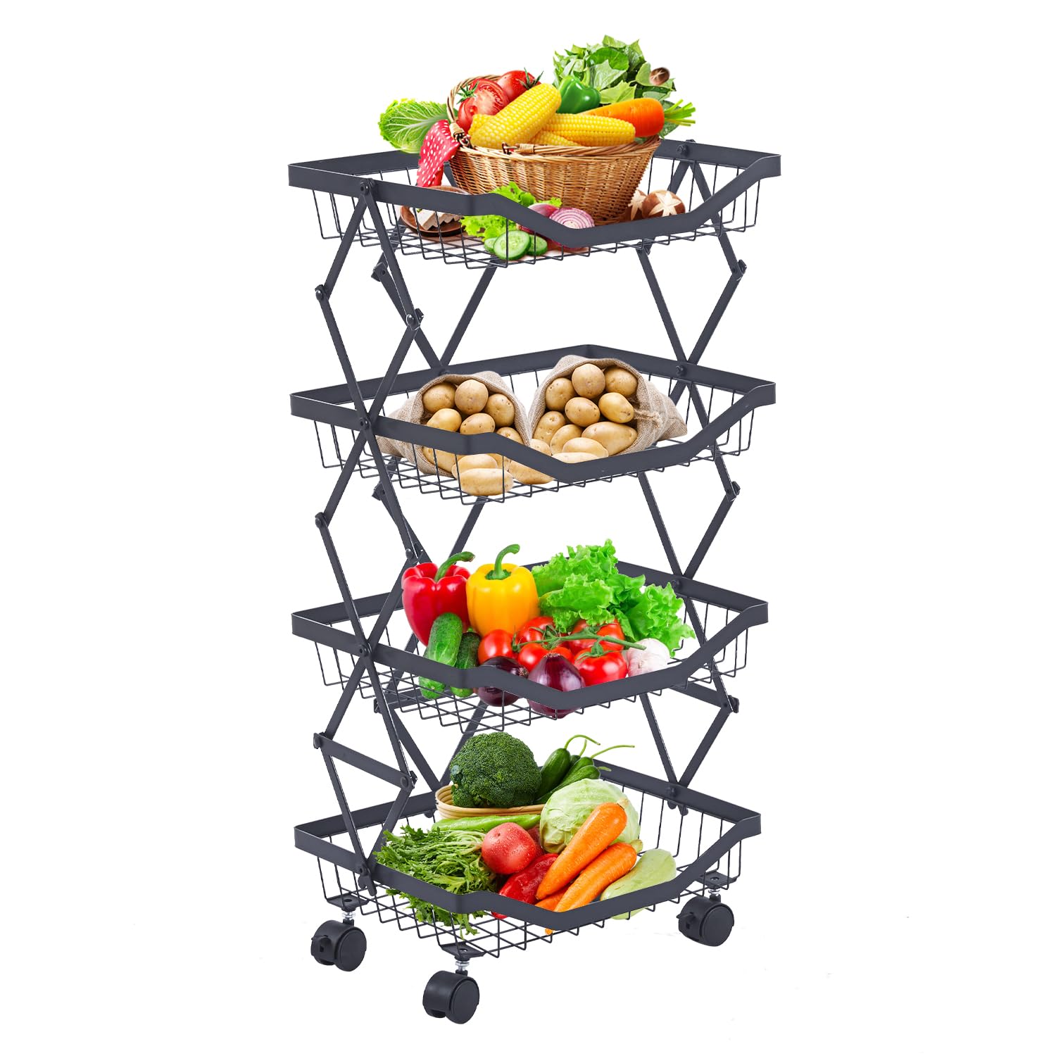 Amazon.com: ULIKEUS 4 Tier Fruit Basket for Kitchen
