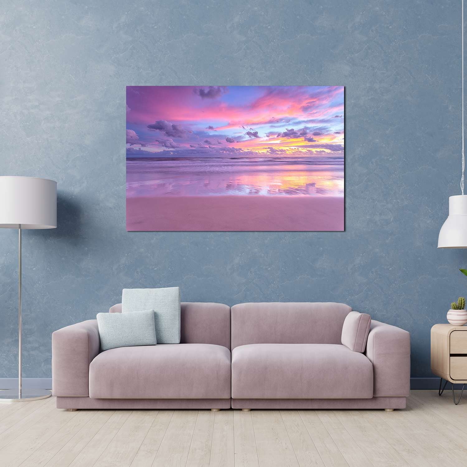Startonight Cuadro Moderno en Lienzo - Púrpura Cielo Puesta de Sol - Pintura Paisaje para Salon Impresiones Enmarcadas 80x120 cm, Grande Decoración Pared, Idea de Regalo Elegante Luminoso