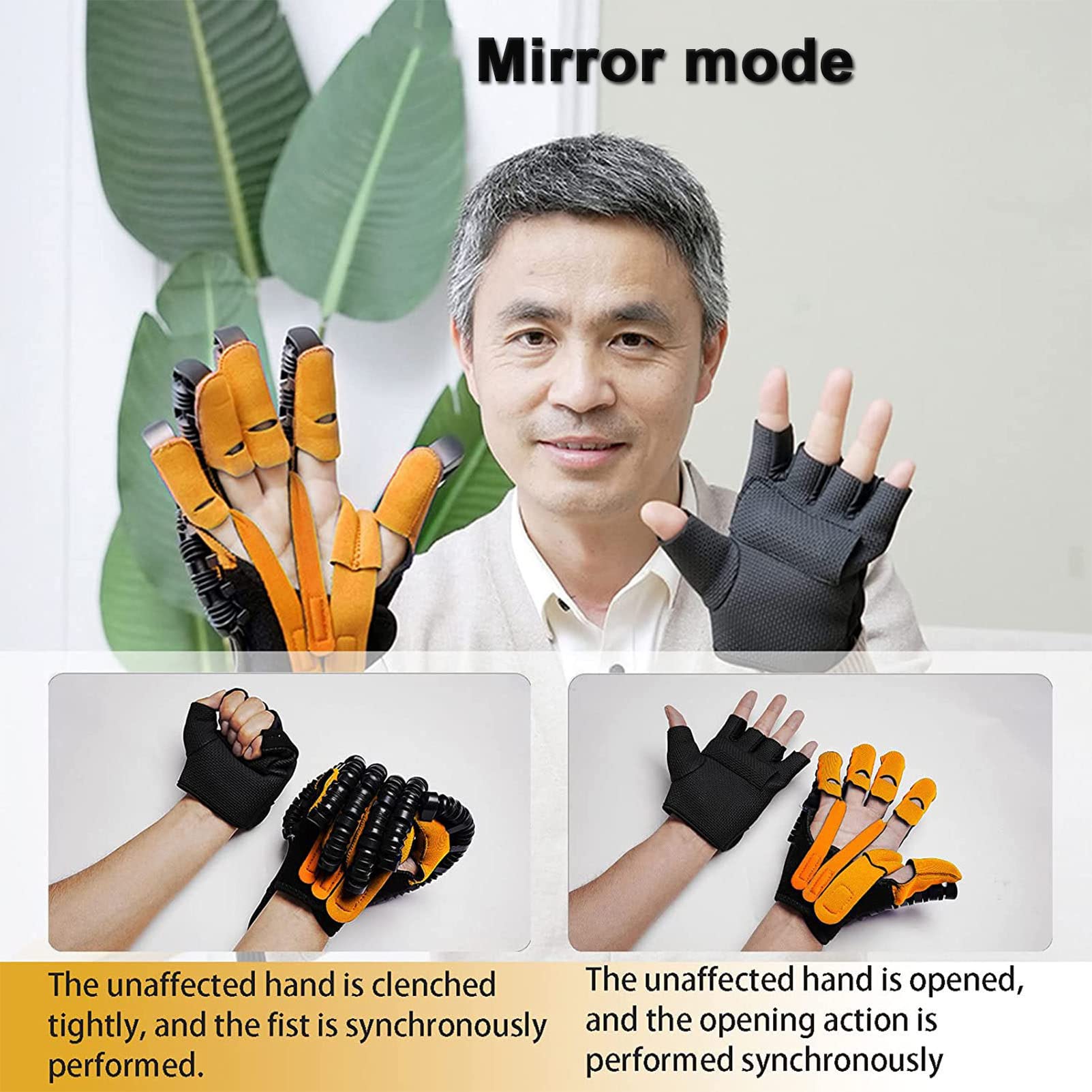 Guantes de Robot de rehabilitación de hemiplejía por accidente para Artritis, Alivio a Largo Plazo de los Dedos de los Dedos,LeftHand-XXL